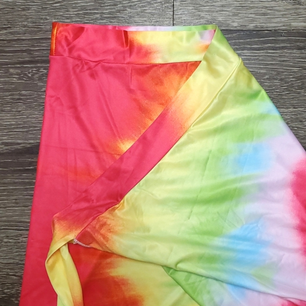 High Wasit Tie-Dye Wrapover Skirt 🧡💛❤ - Picture 5 of 8